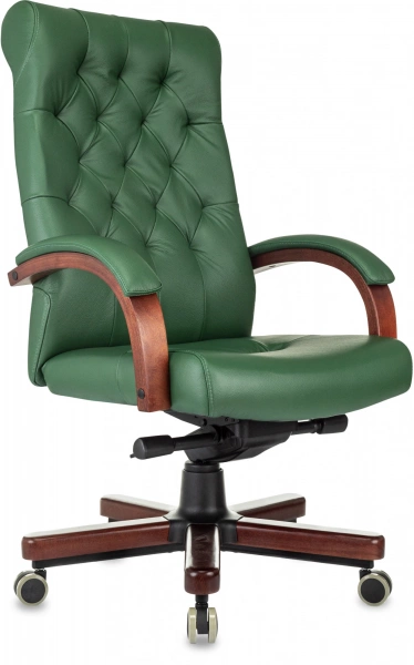 Кресло руководителя Бюрократ T-9928 WALNUT кожа